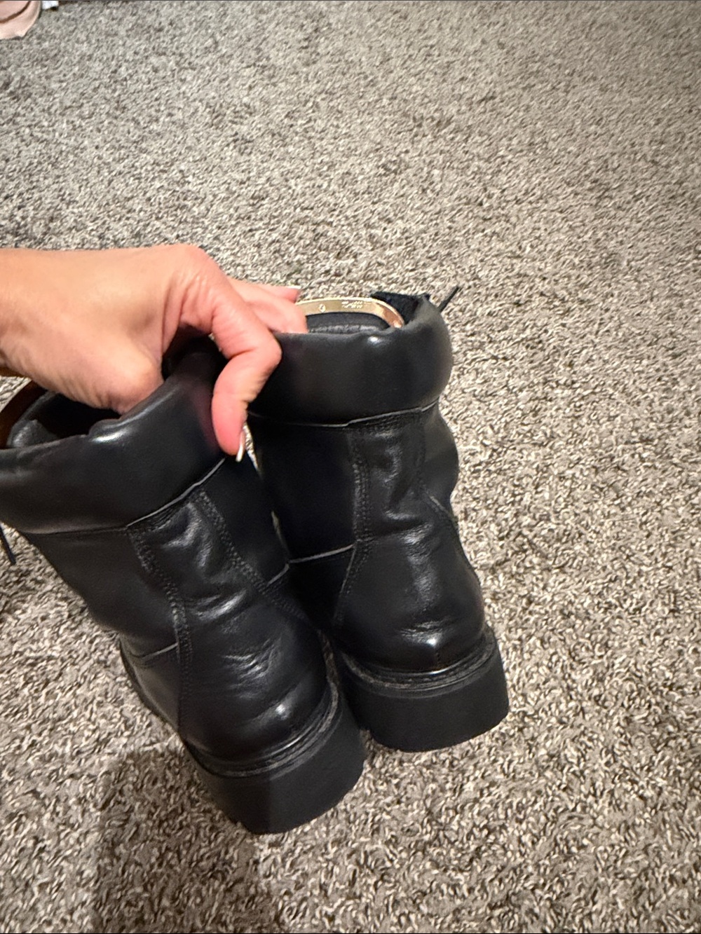 Balmain Black Leather Ankle Boots with Gold Hardware. Size 39 - Picture 4 of 5